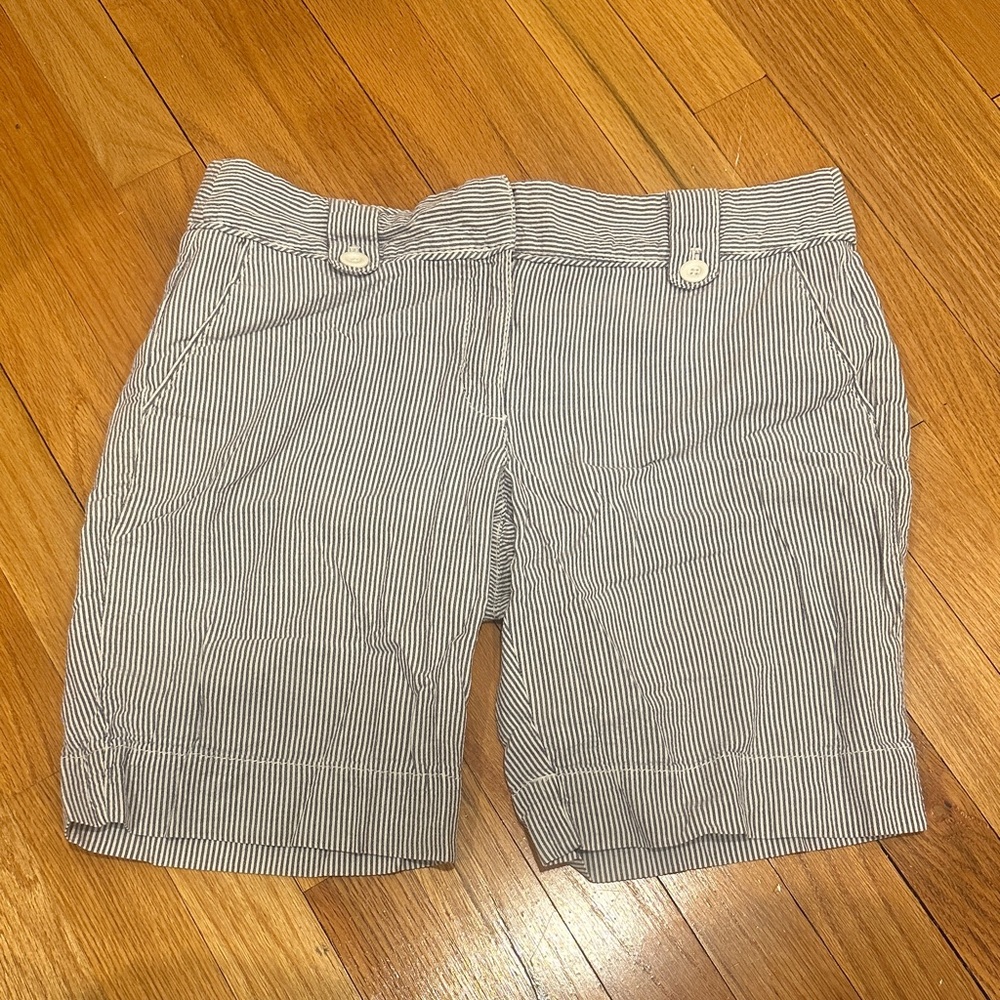LOFT Black and White Striped Women's Bermudas